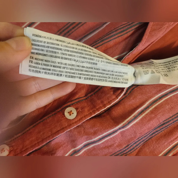 Abercrombie Kids Rusty Pink Striped Shoet Sleeve Romper - Picture 5 of 5